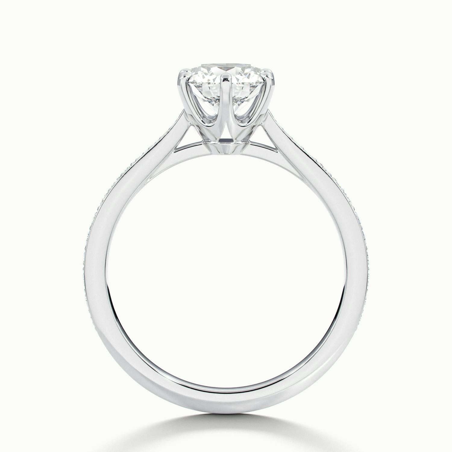 Lorelei Round Solitaire Pavé Engagement Ring