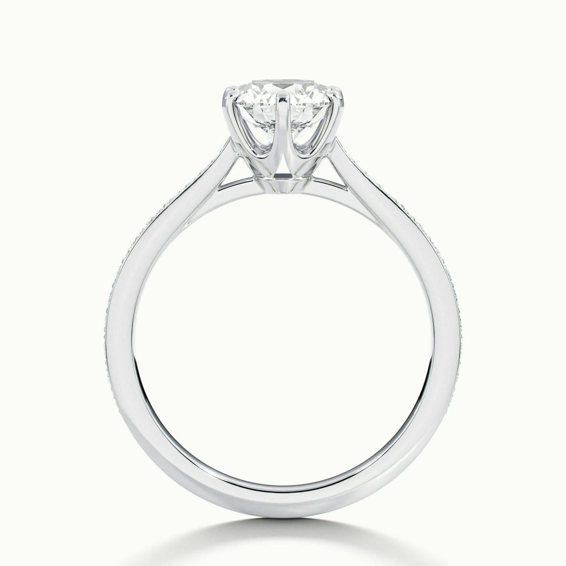 Lorelei Round Solitaire Pavé Engagement Ring