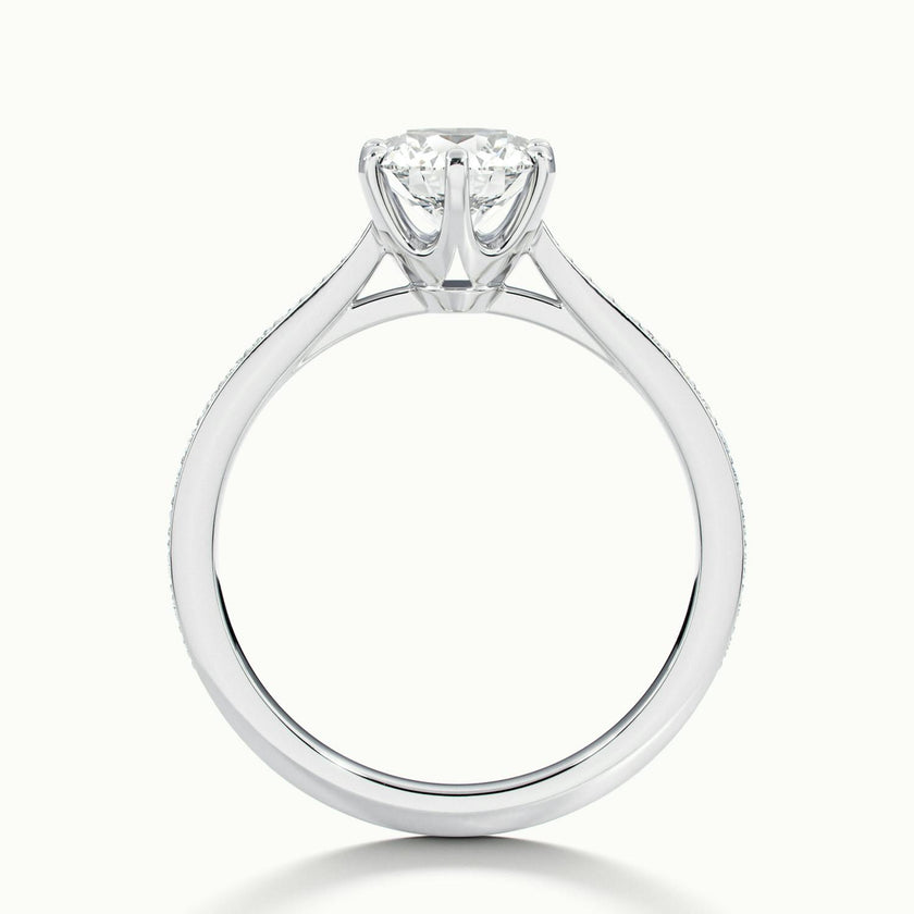 Lorelei Round Solitaire Pavé Engagement Ring