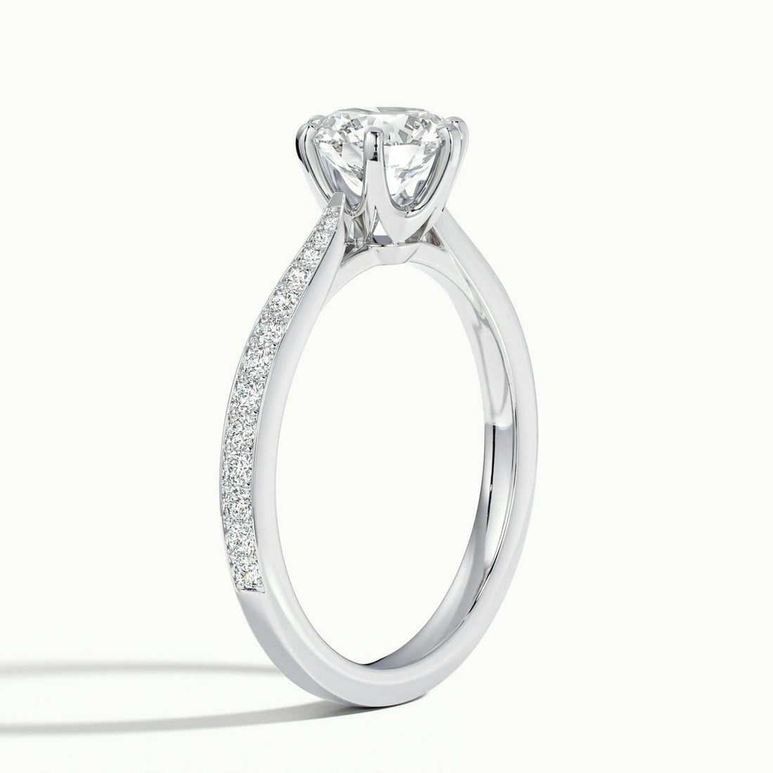 Lorelei Round Solitaire Pavé Engagement Ring