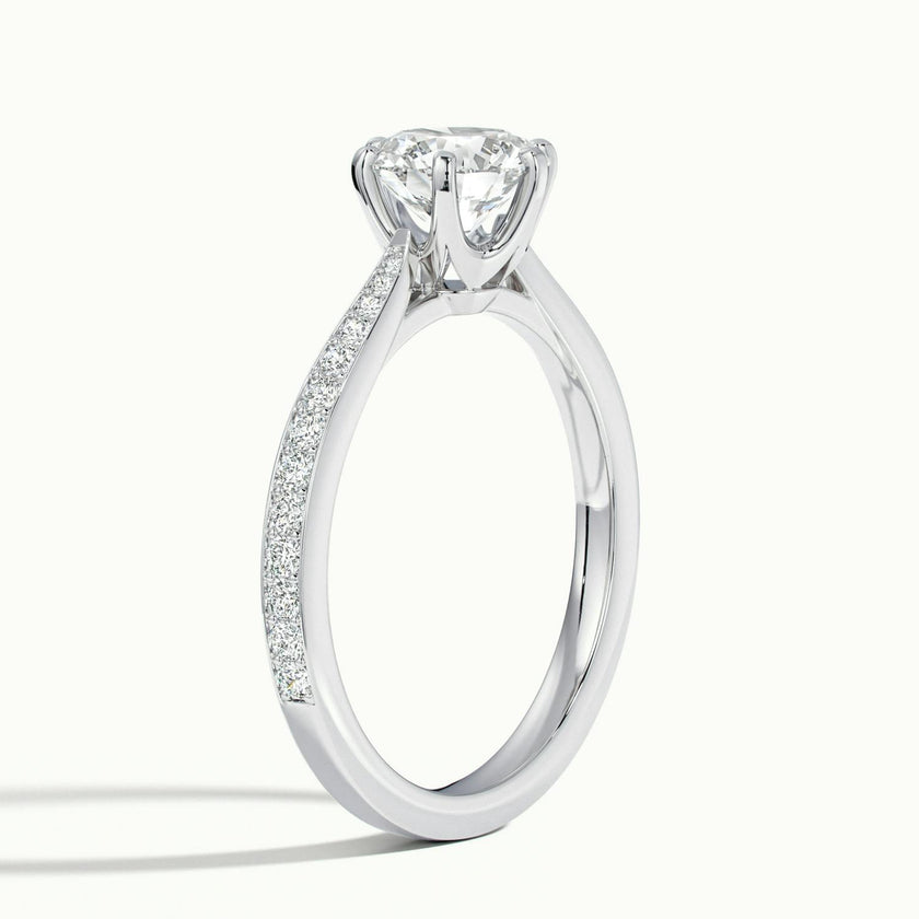 Lorelei Round Solitaire Pavé Engagement Ring