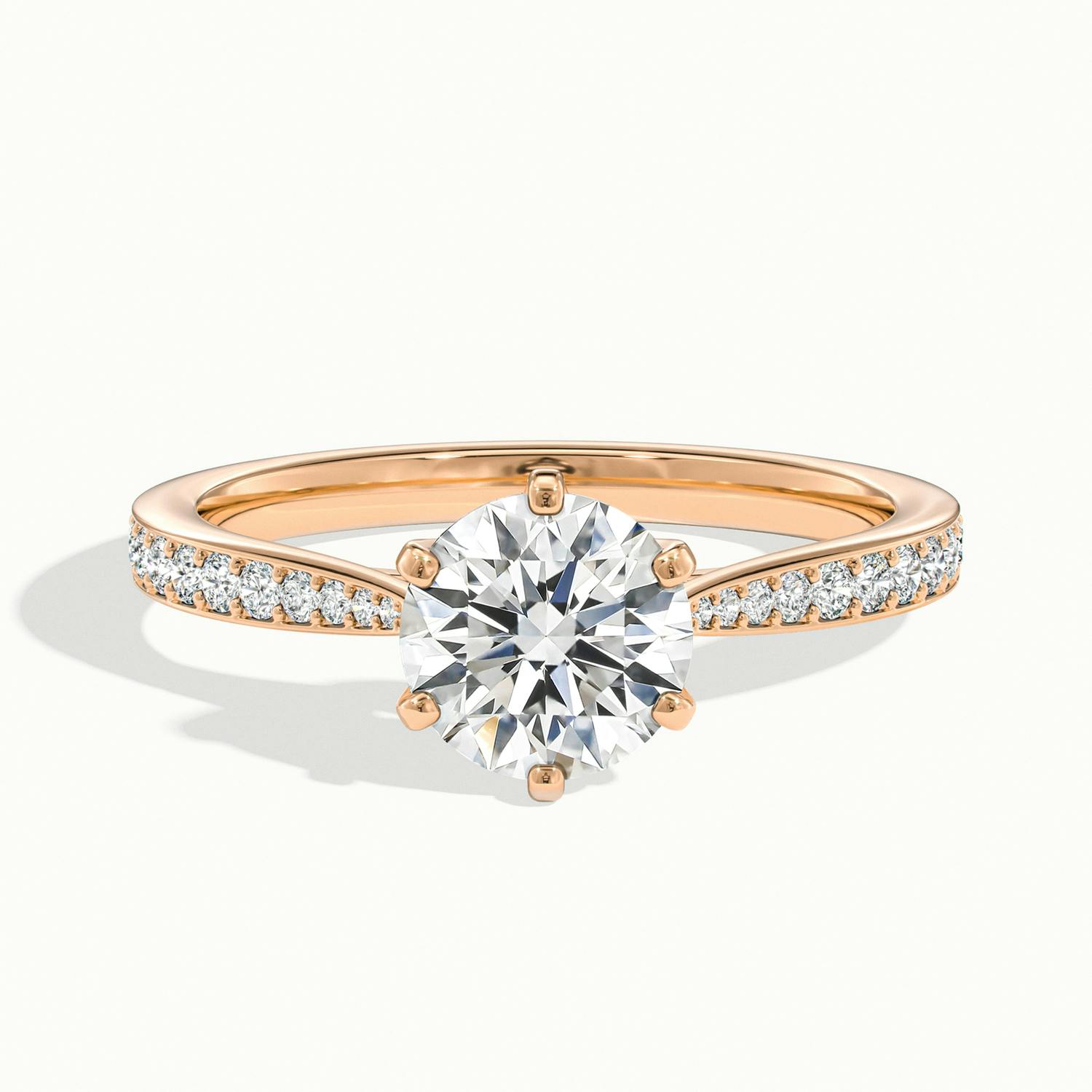 Lorelei Round Solitaire Pavé Engagement Ring