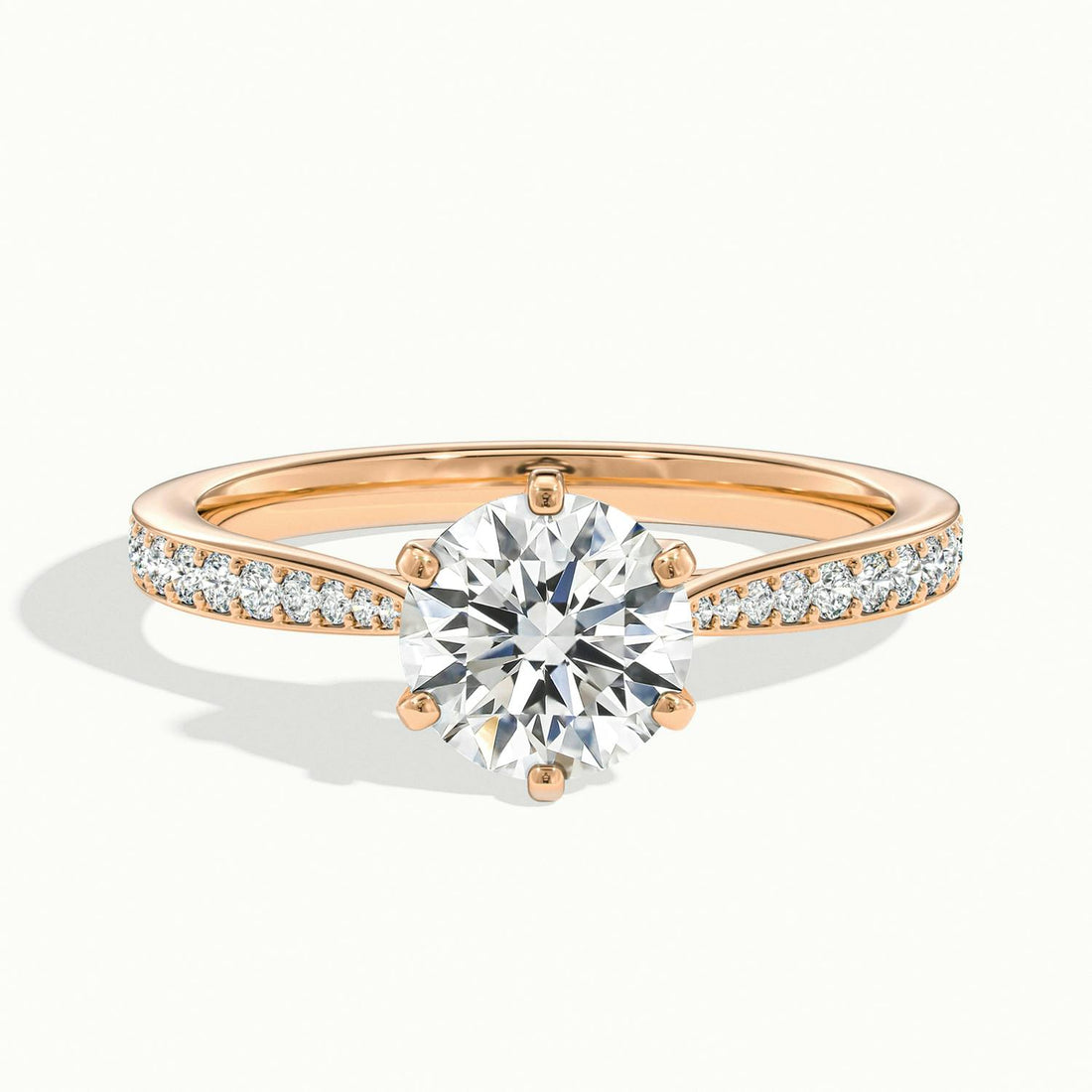 Lorelei Round Solitaire Pavé Engagement Ring