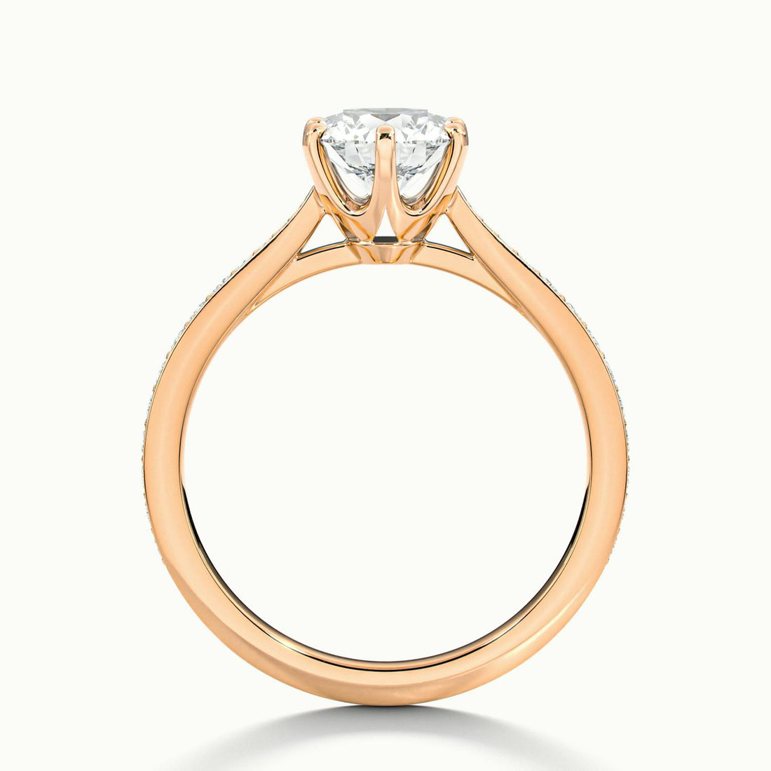 Lorelei Round Solitaire Pavé Engagement Ring