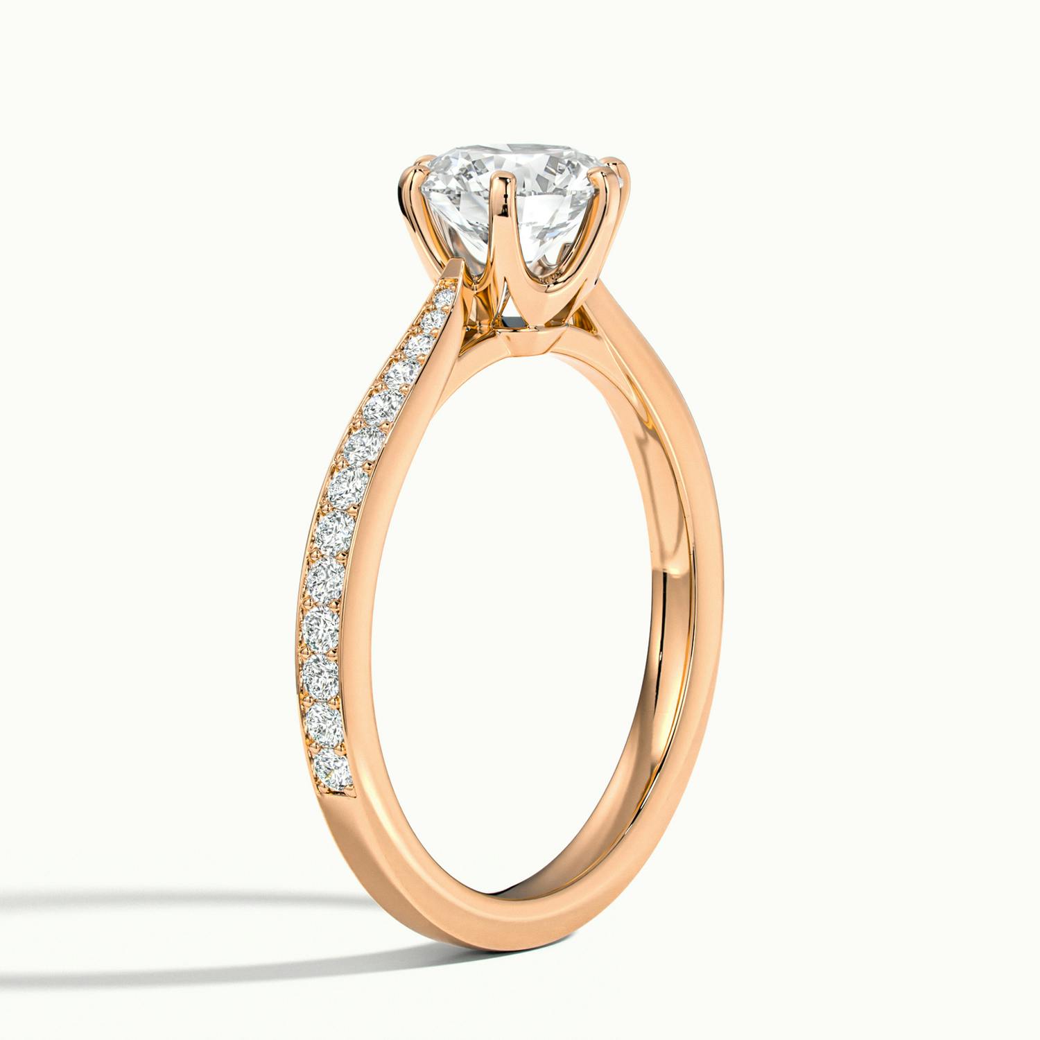 Lorelei Round Solitaire Pavé Engagement Ring