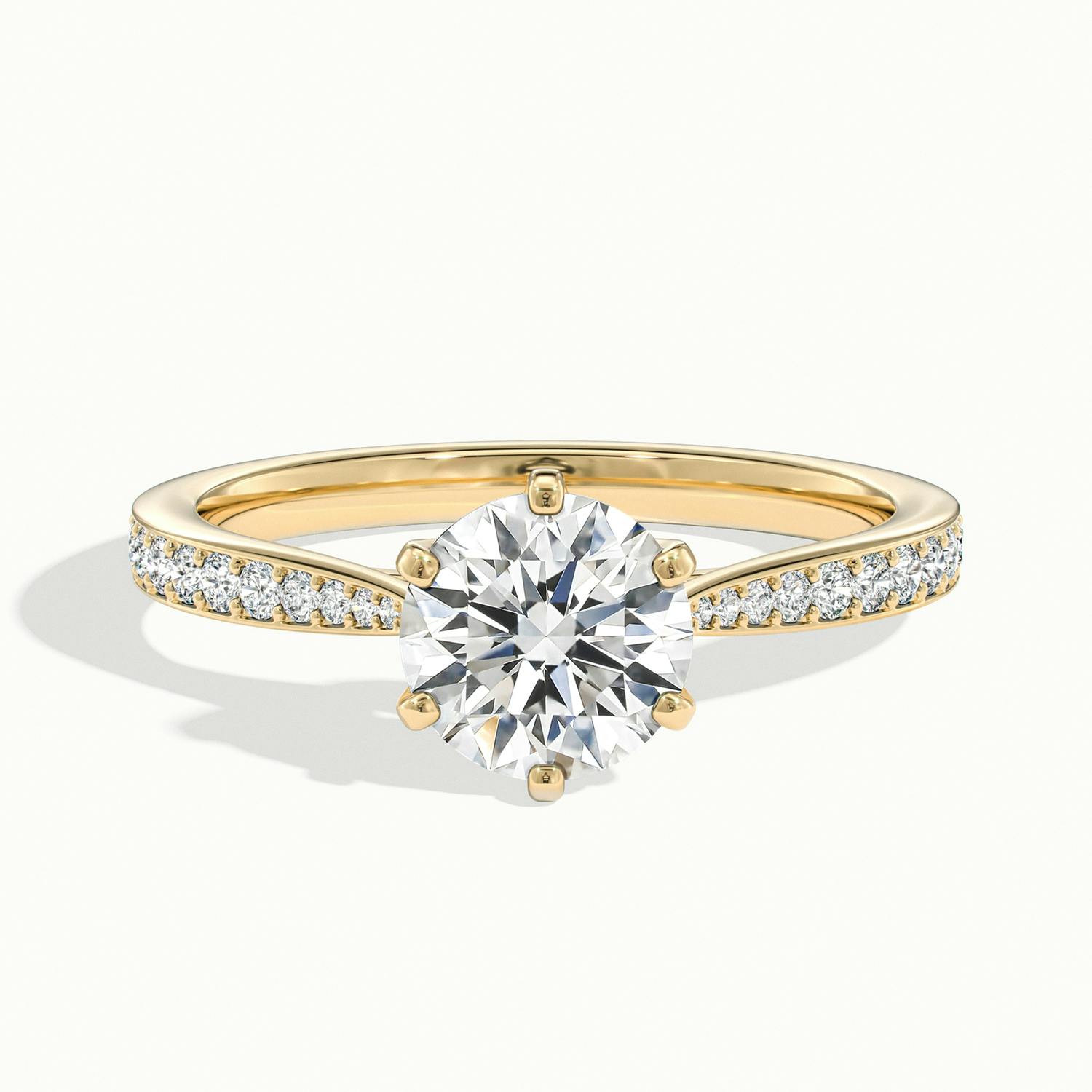 Lorelei Round Solitaire Pavé Engagement Ring
