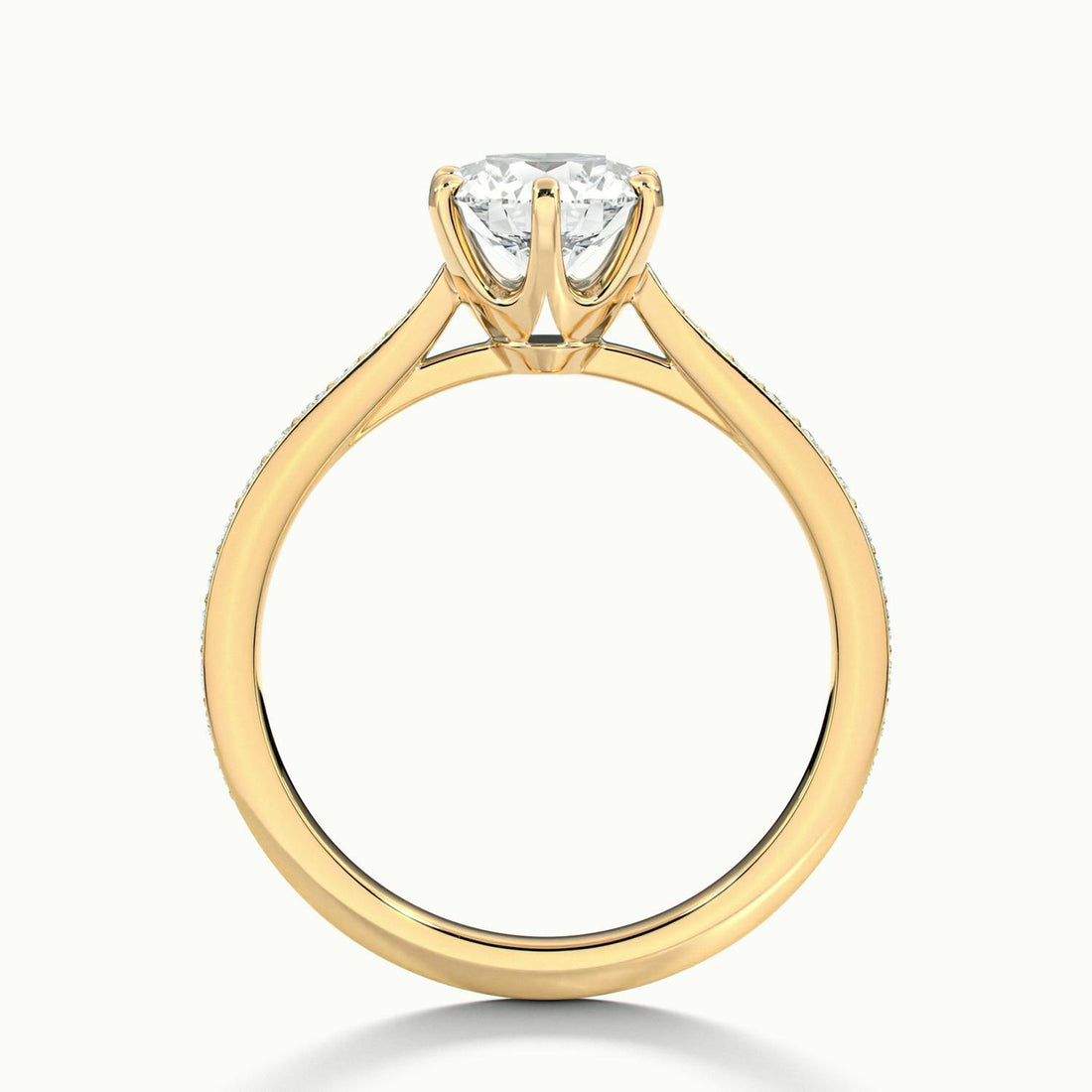 Lorelei Round Solitaire Pavé Engagement Ring