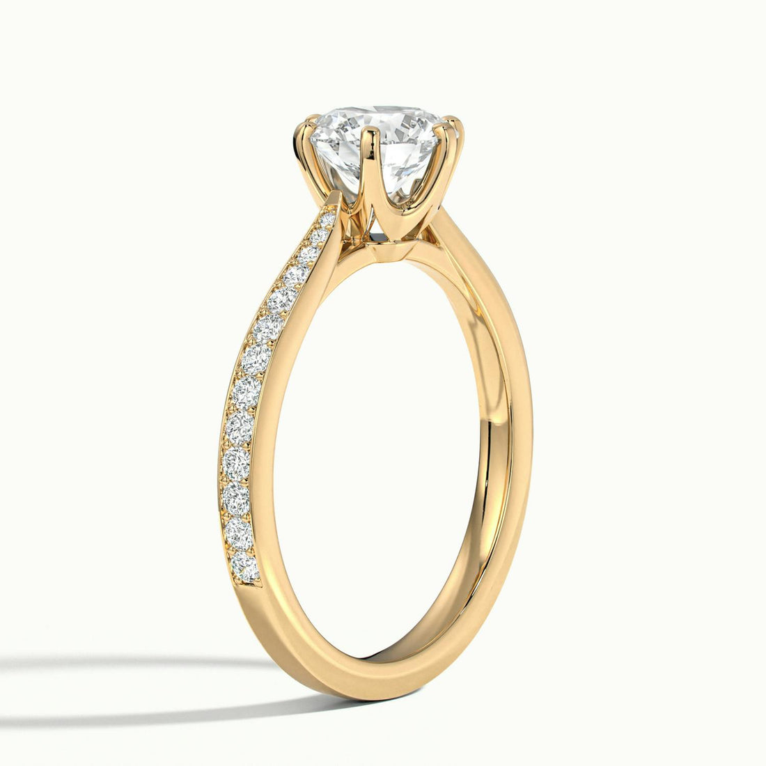 Lorelei Round Solitaire Pavé Engagement Ring