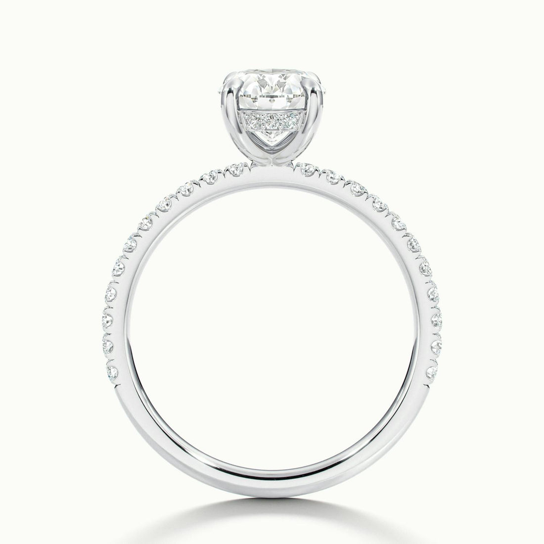 Olivetta Oval Hidden Halo Pavé Engagement Ring