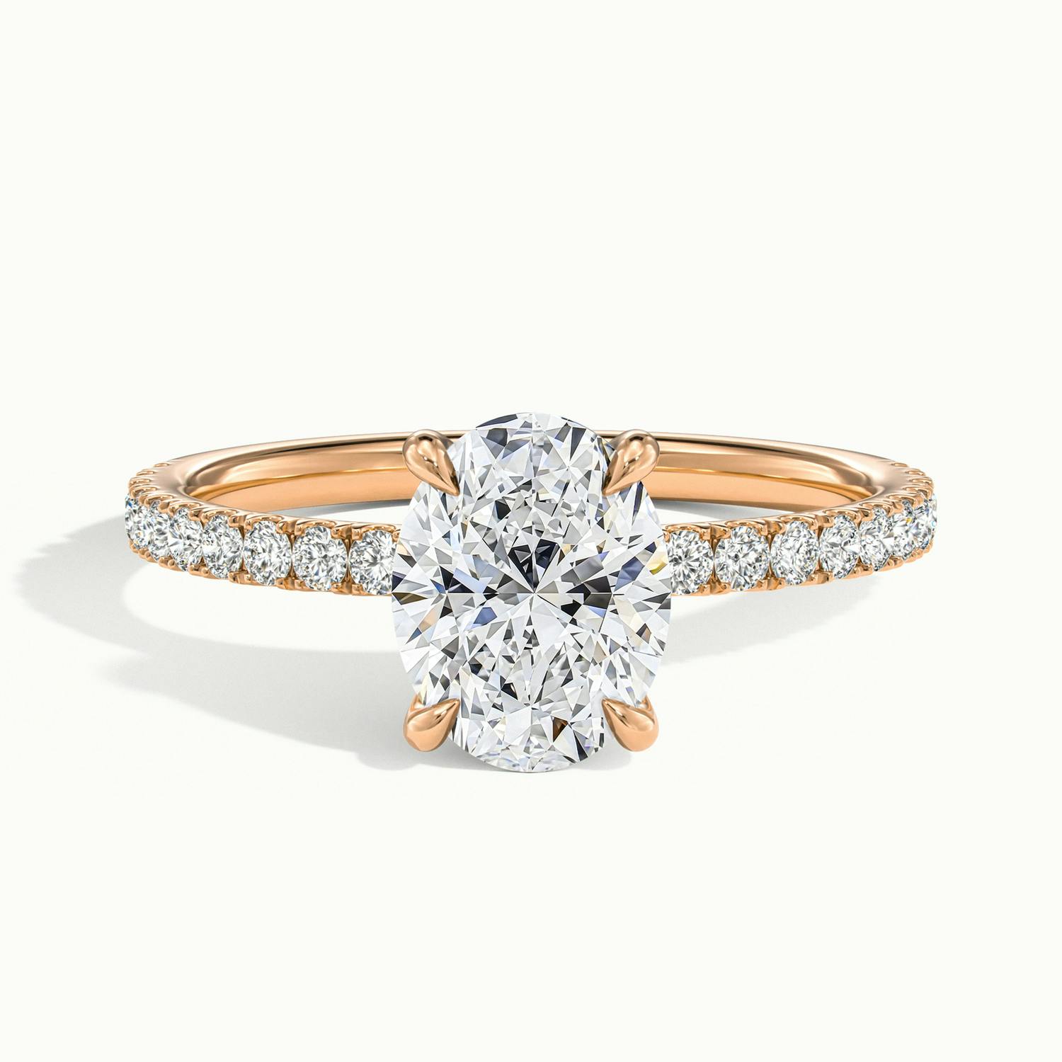 Olivetta Oval Hidden Halo Pavé Engagement Ring