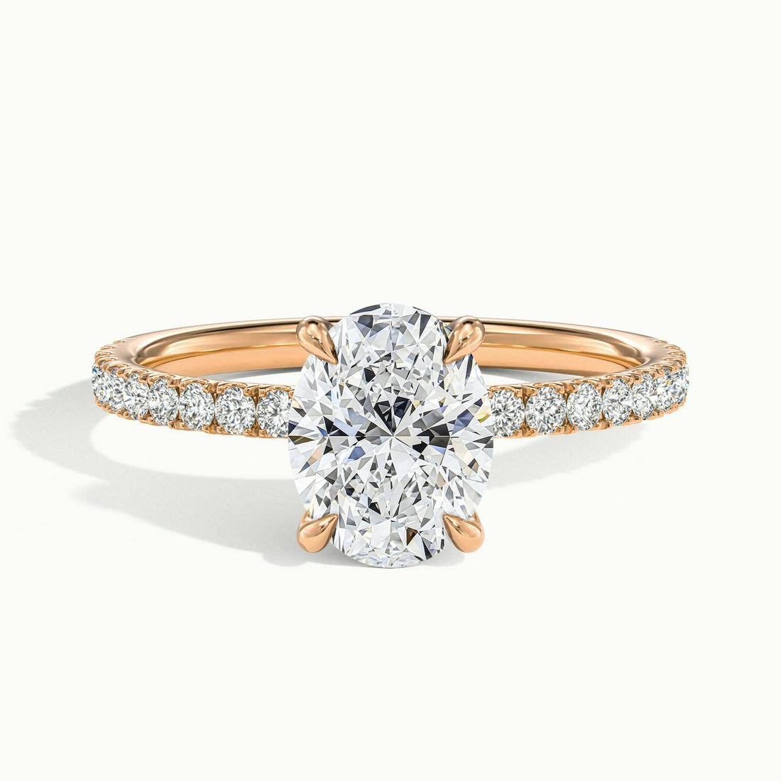 Olivetta Oval Hidden Halo Pavé Engagement Ring