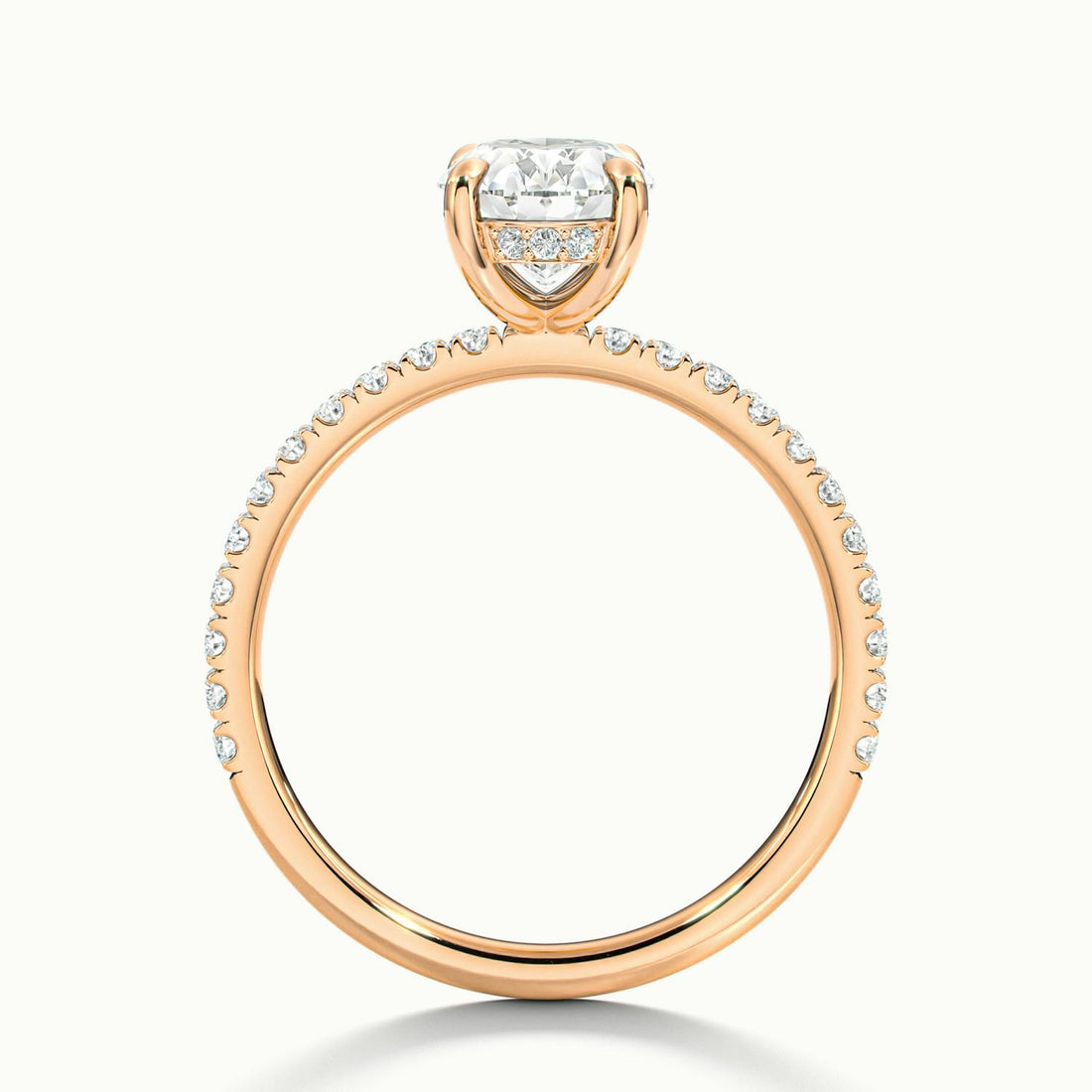 Olivetta Oval Hidden Halo Pavé Engagement Ring