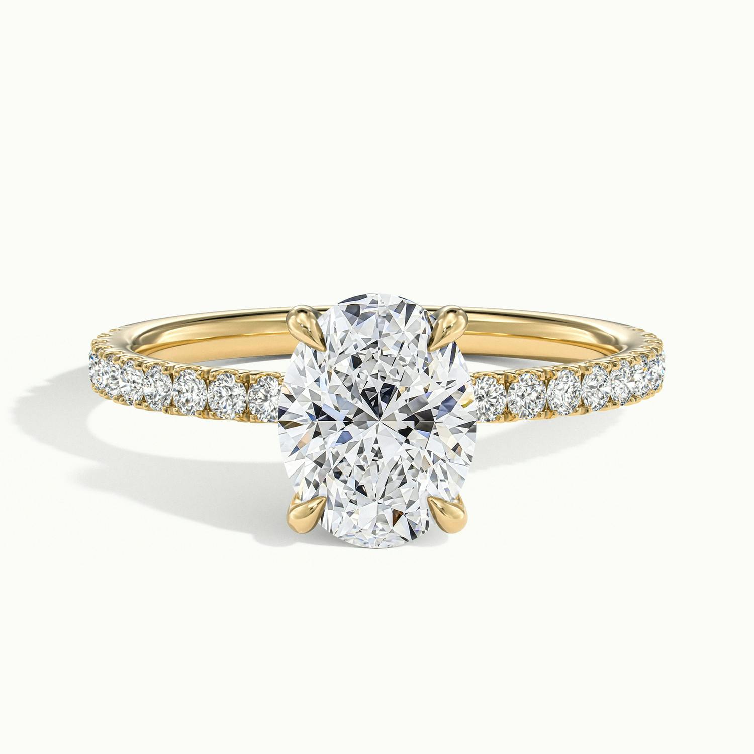 Olivetta Oval Hidden Halo Pavé Engagement Ring