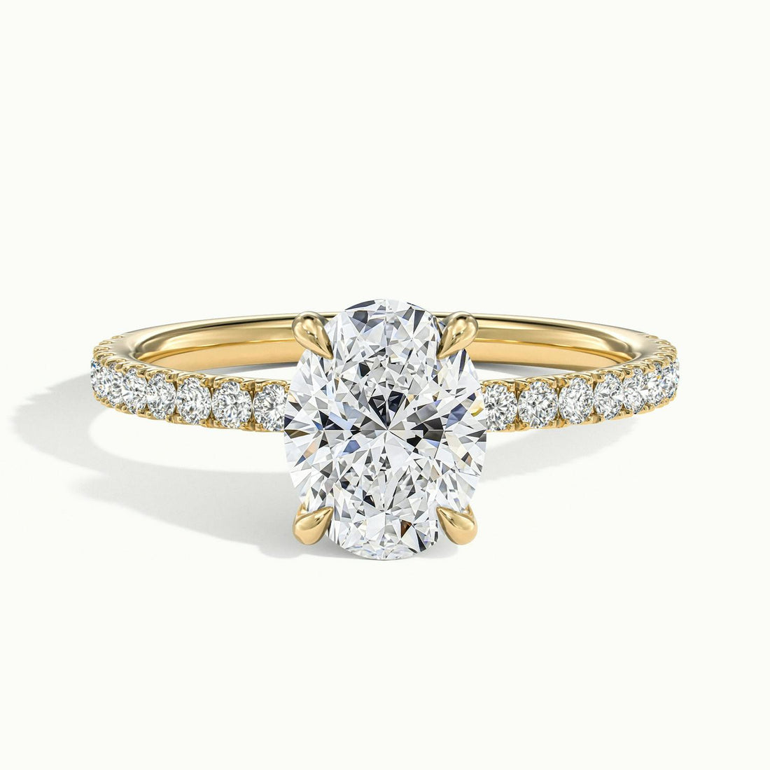 Olivetta Oval Hidden Halo Pavé Engagement Ring
