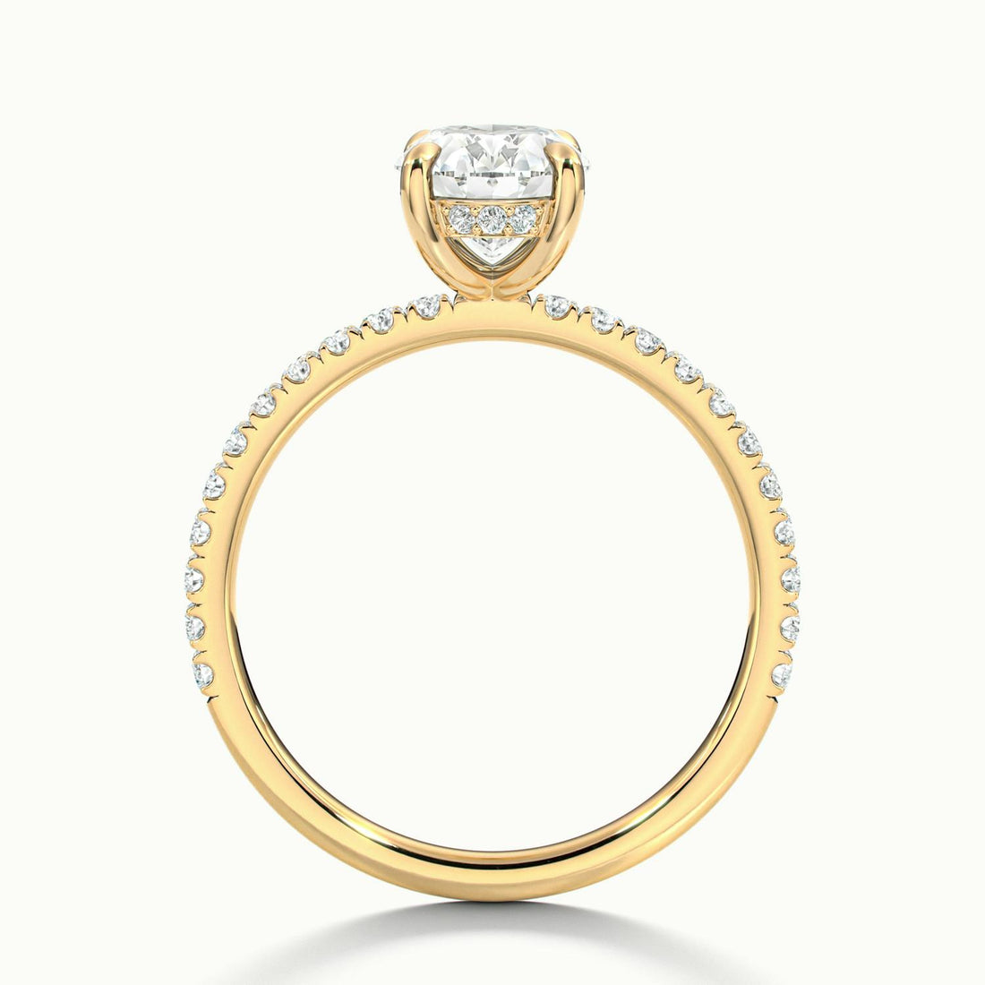 Olivetta Oval Hidden Halo Pavé Engagement Ring