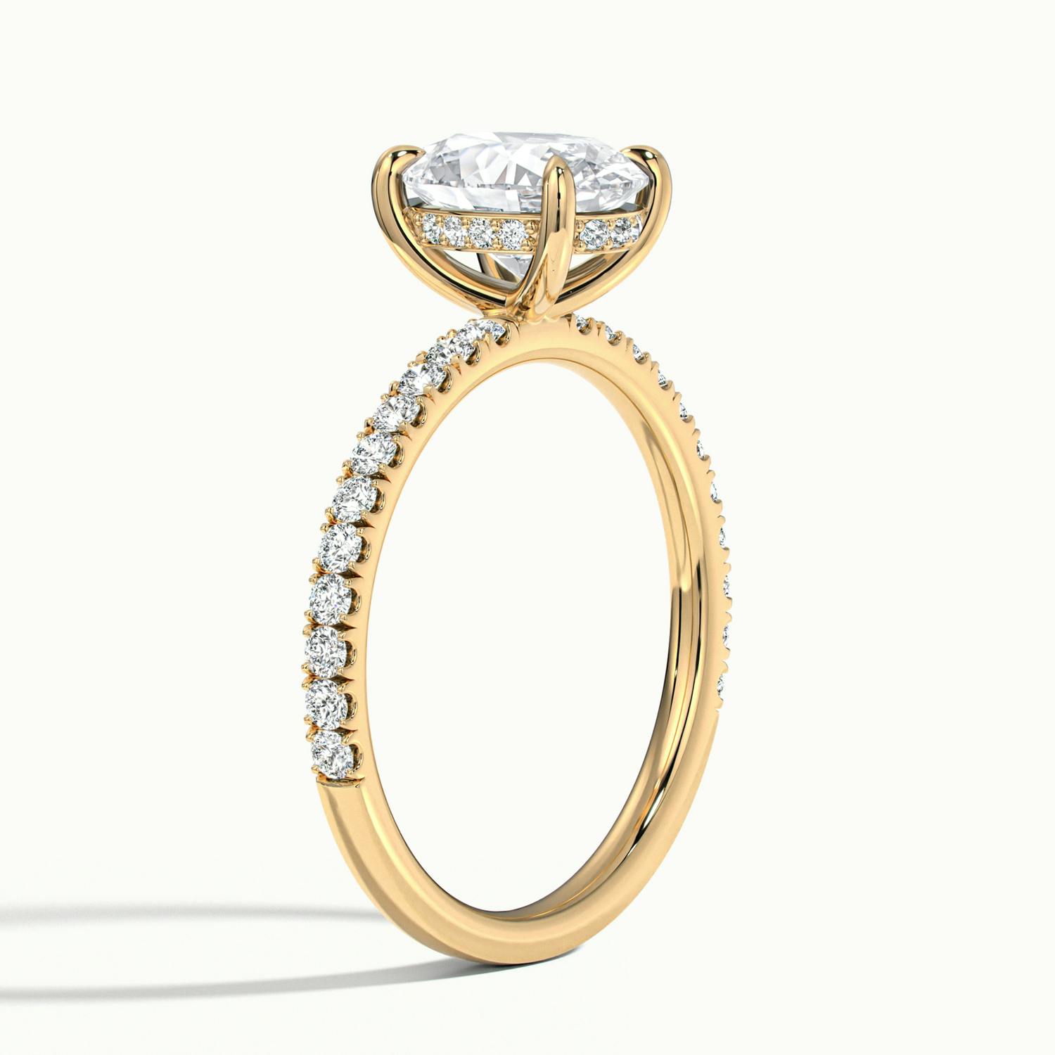 Olivetta Oval Hidden Halo Pavé Engagement Ring