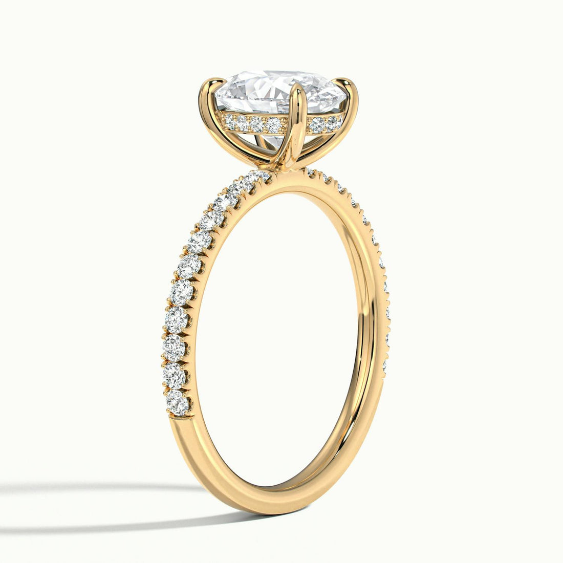 Olivetta Oval Hidden Halo Pavé Engagement Ring