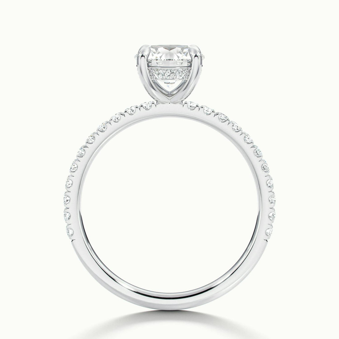 Olivetta Round Hidden Halo Pavé Engagement Ring