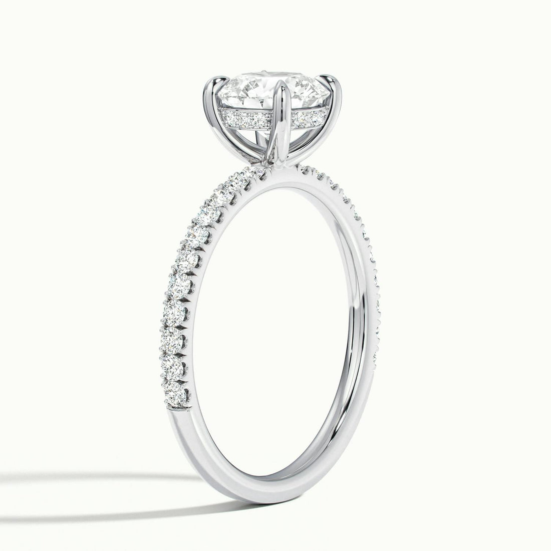 Olivetta Round Hidden Halo Pavé Engagement Ring