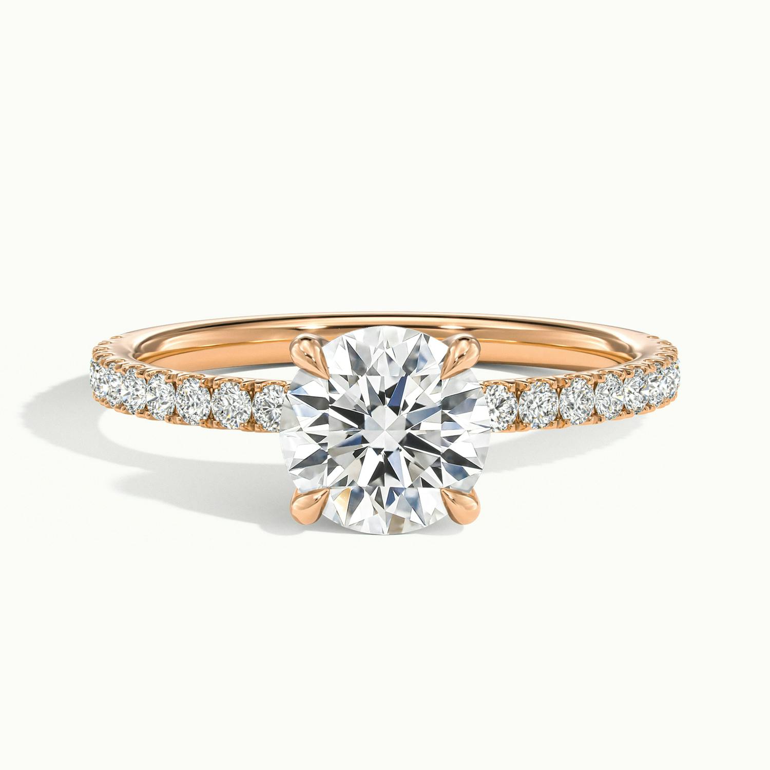 Olivetta Round Hidden Halo Pavé Engagement Ring