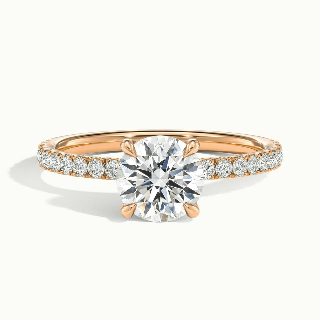 Olivetta Round Hidden Halo Pavé Engagement Ring