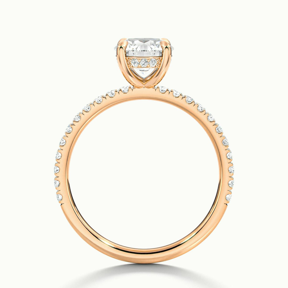 Olivetta Round Hidden Halo Pavé Engagement Ring