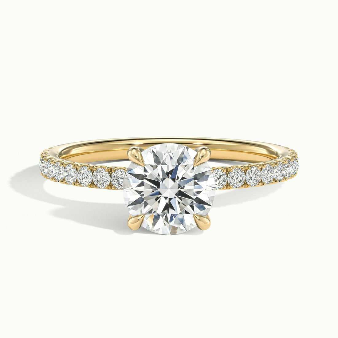 Olivetta Round Hidden Halo Pavé Engagement Ring