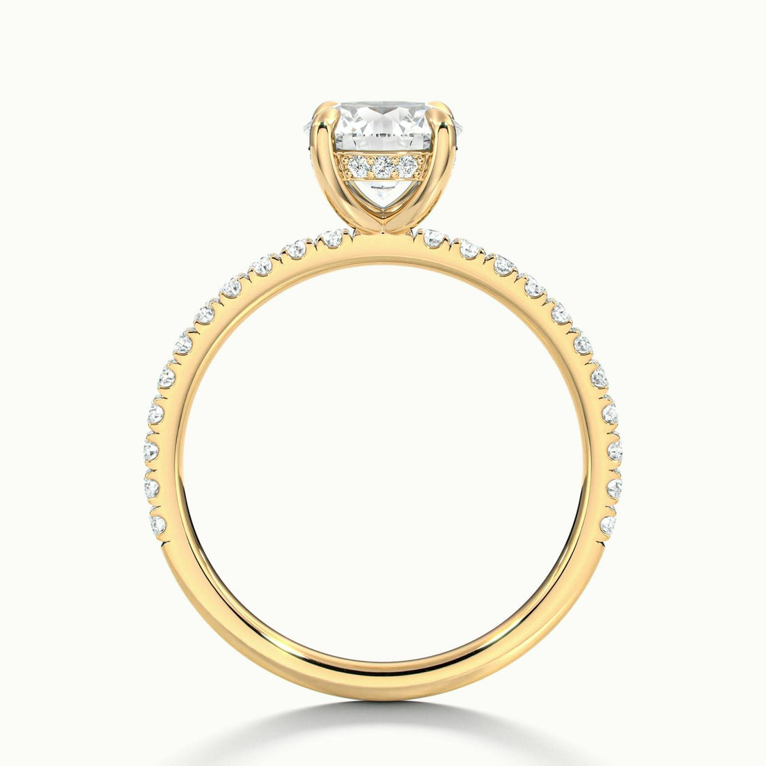 Olivetta Round Hidden Halo Pavé Engagement Ring
