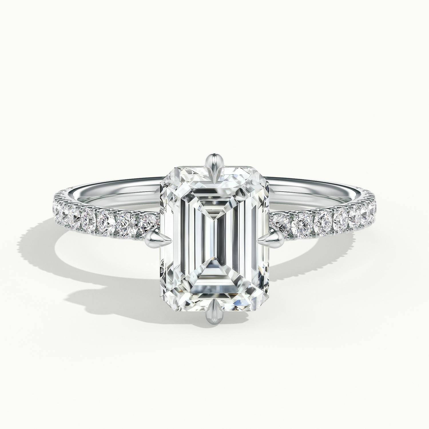 Secret Emerald Solitaire Pavé Engagement Ring