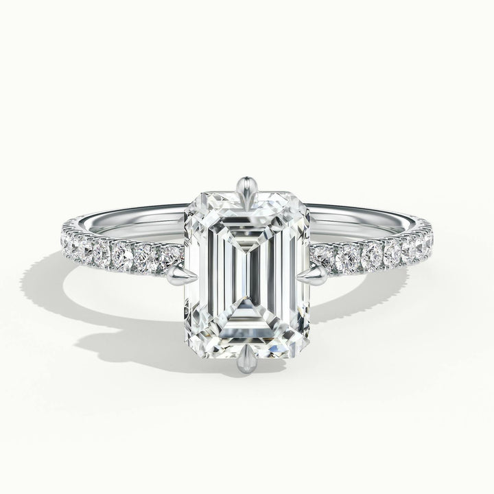 Secret Emerald Solitaire Pavé Engagement Ring
