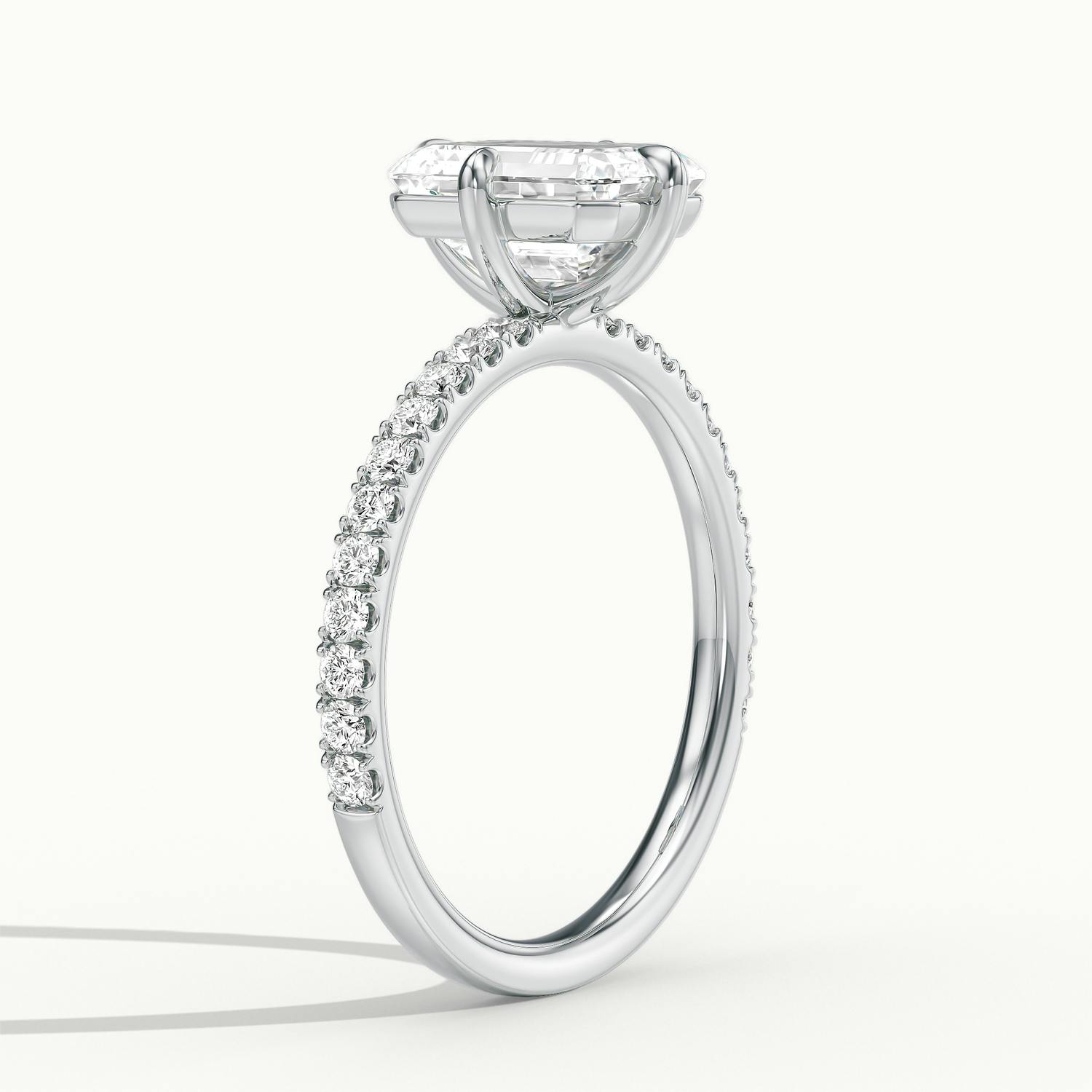 Secret Emerald Solitaire Pavé Engagement Ring