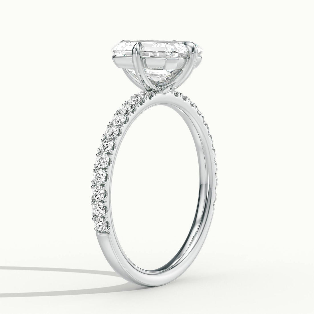 Secret Emerald Solitaire Pavé Engagement Ring