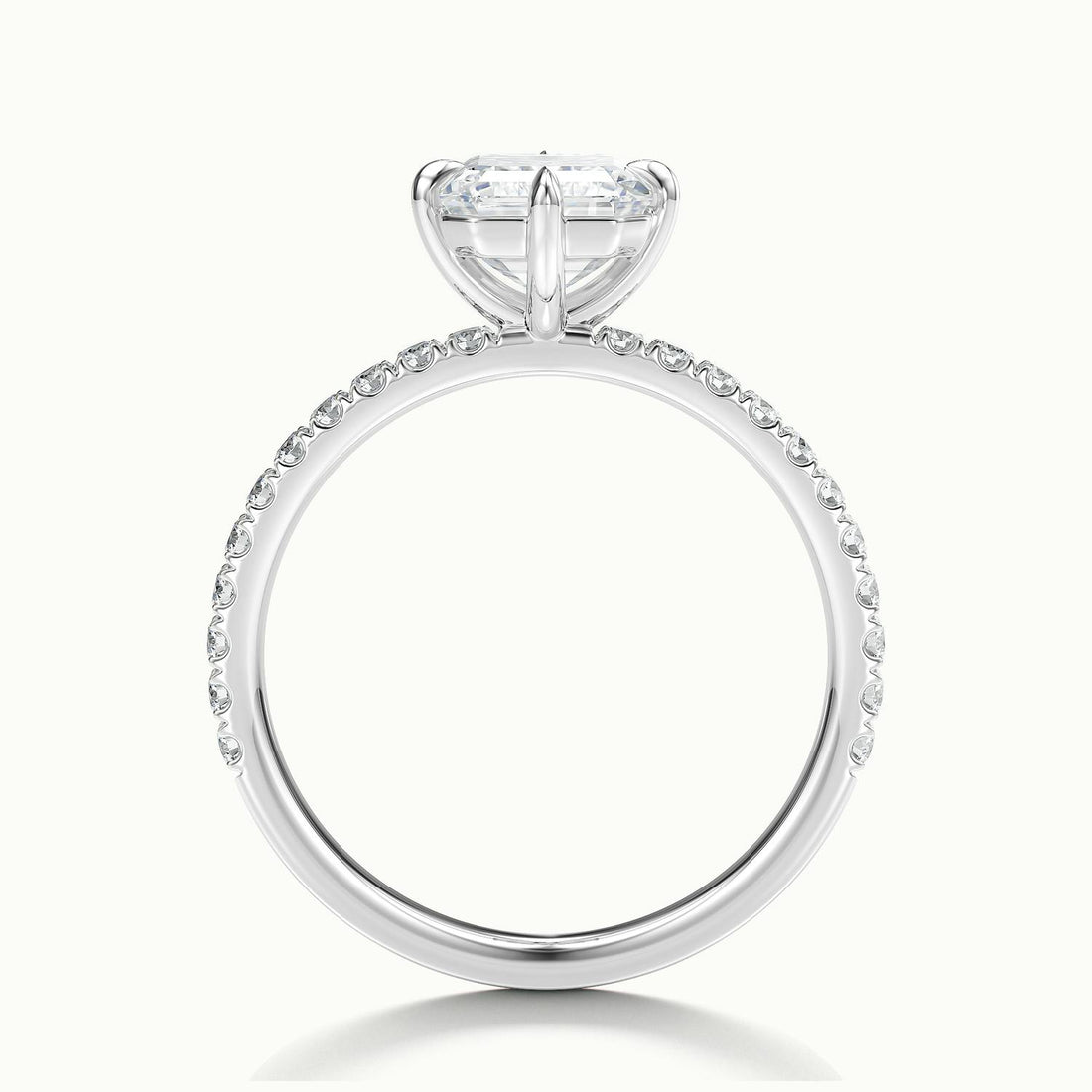 Secret Emerald Solitaire Pavé Engagement Ring