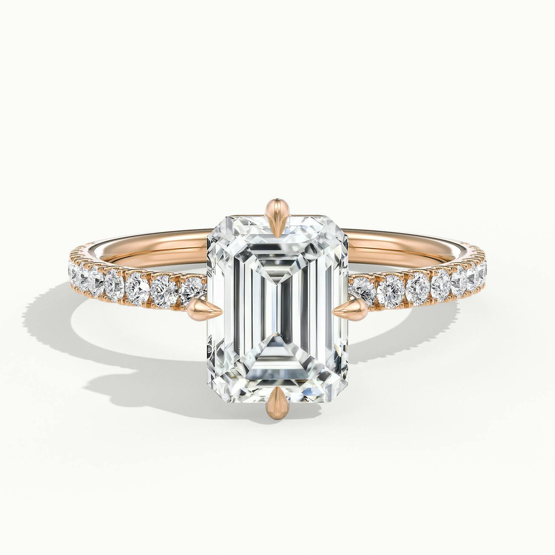 Secret Emerald Solitaire Pavé Engagement Ring