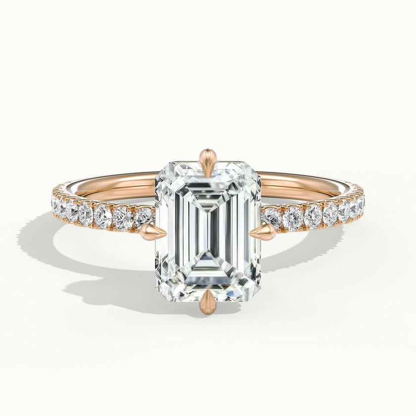 Secret Emerald Solitaire Pavé Engagement Ring