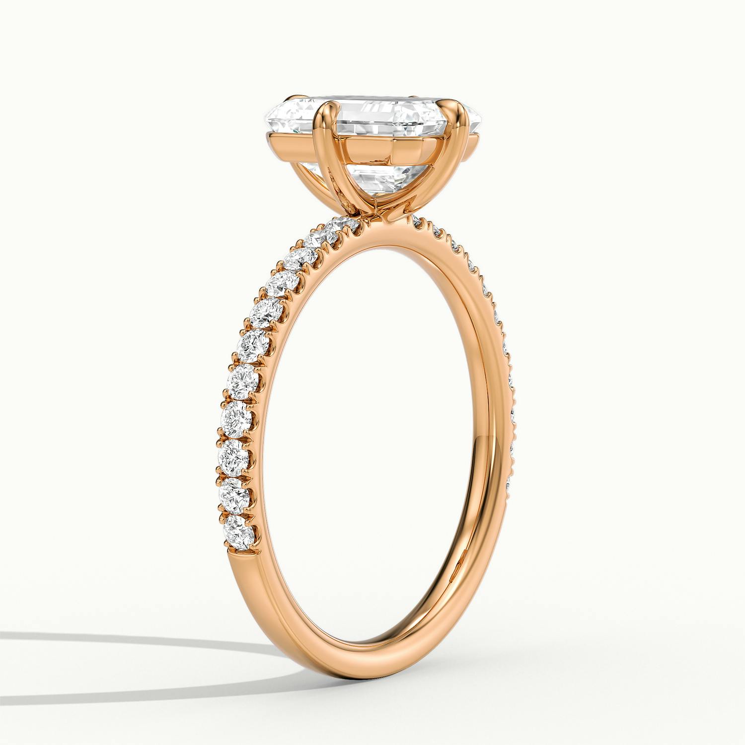 Secret Emerald Solitaire Pavé Engagement Ring