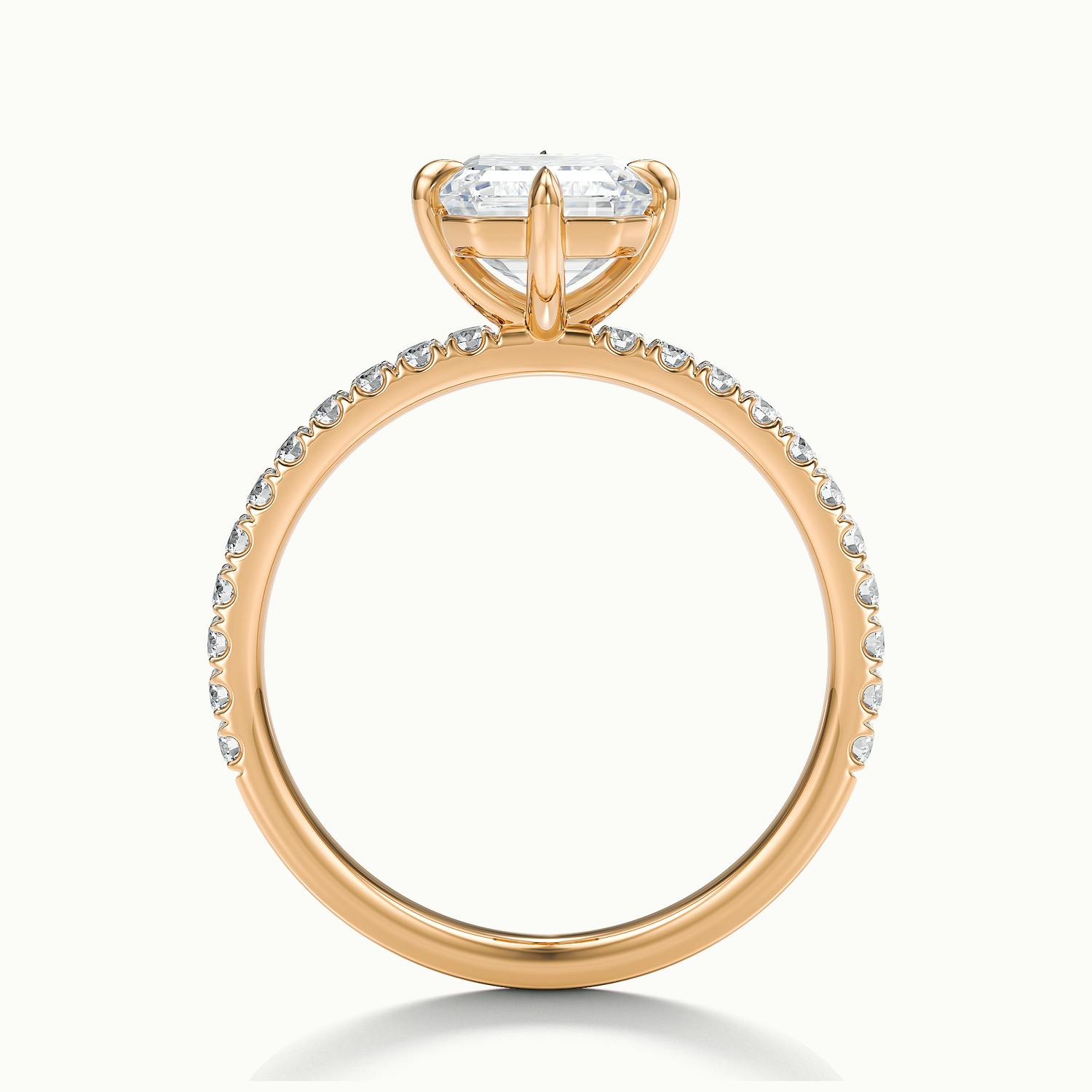 Secret Emerald Solitaire Pavé Engagement Ring