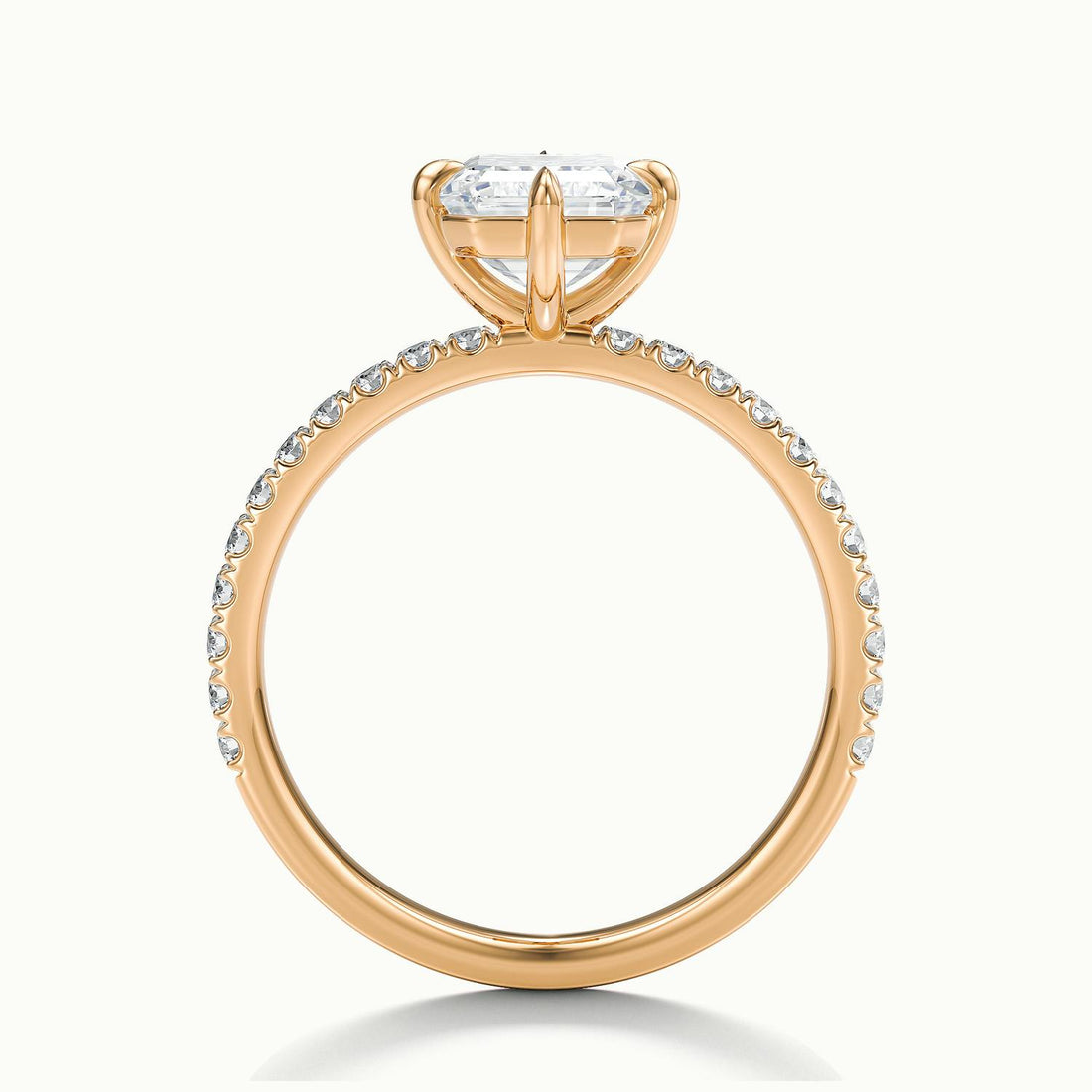 Secret Emerald Solitaire Pavé Engagement Ring