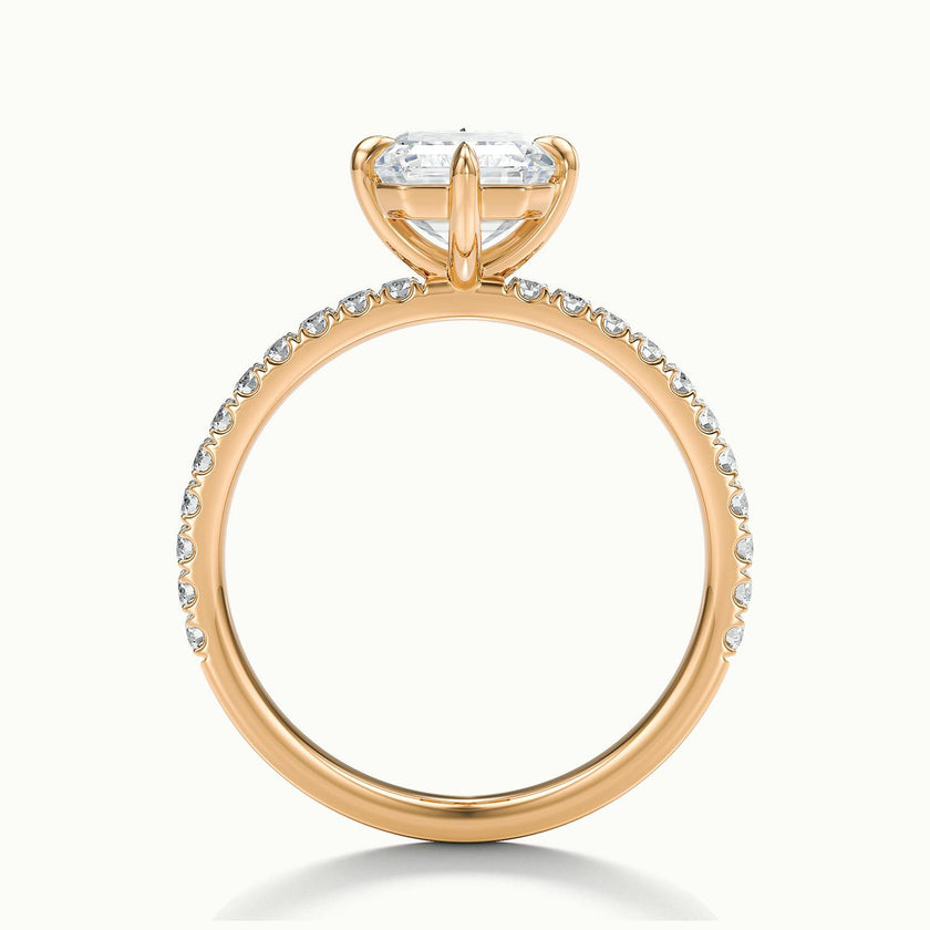 Secret Emerald Solitaire Pavé Engagement Ring