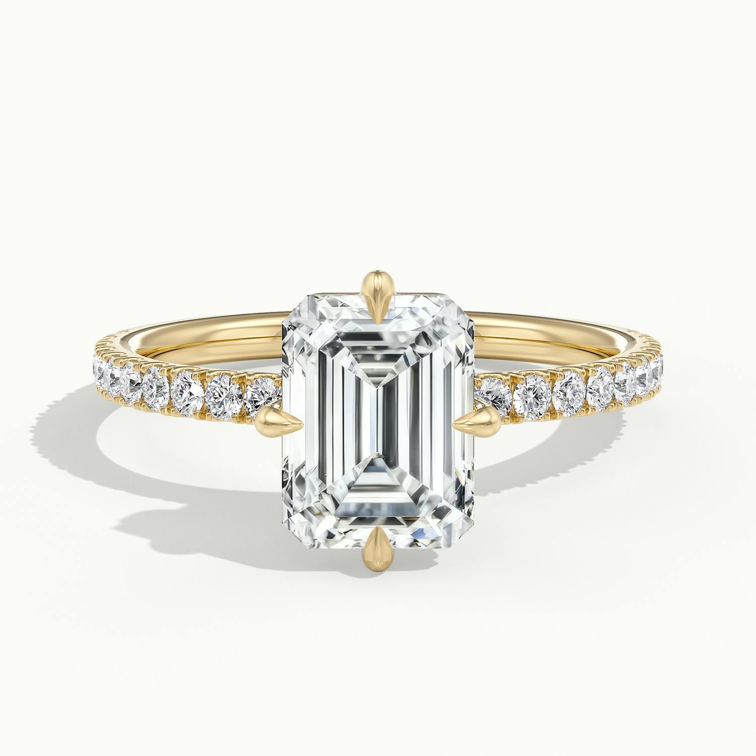 Secret Emerald Solitaire Pavé Engagement Ring