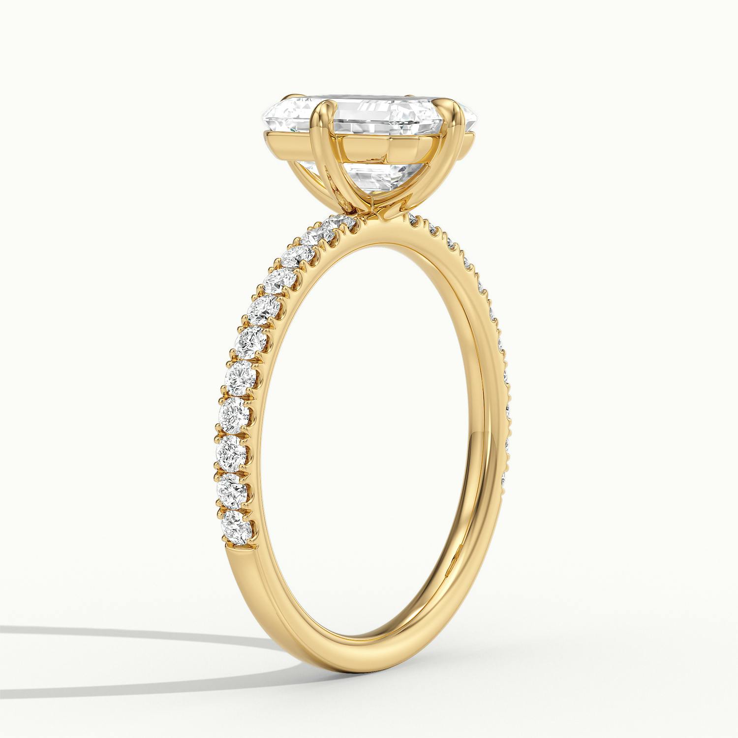 Secret Emerald Solitaire Pavé Engagement Ring