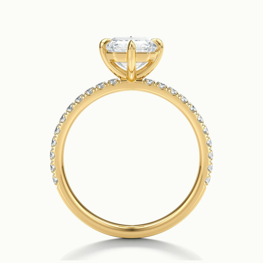 Secret Emerald Solitaire Pavé Engagement Ring
