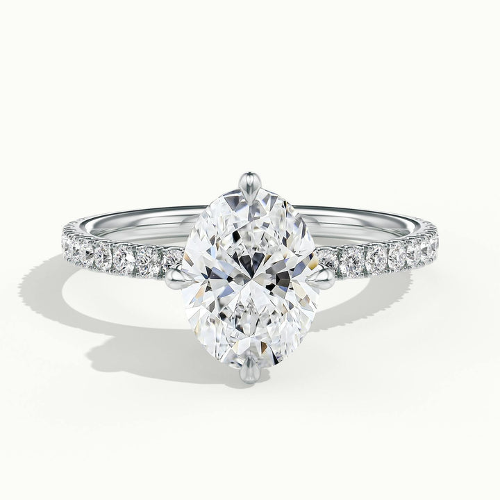 Secret Oval Solitaire Pavé Engagement Ring