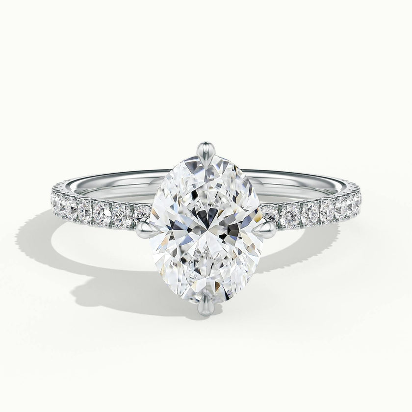 Secret Oval Solitaire Pavé Engagement Ring