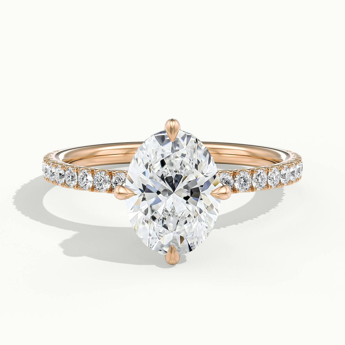 Secret Oval Solitaire Pavé Engagement Ring