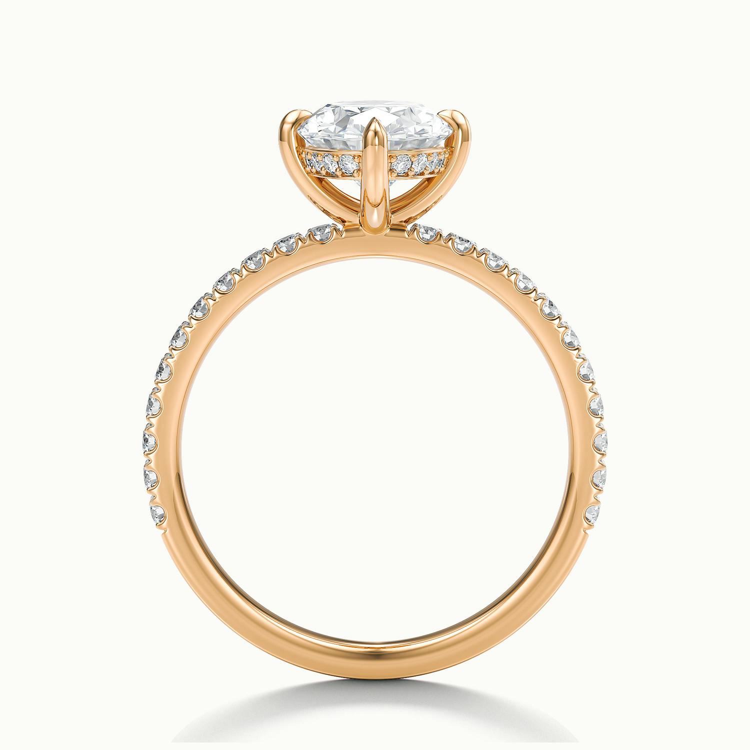 Secret Oval Solitaire Pavé Engagement Ring