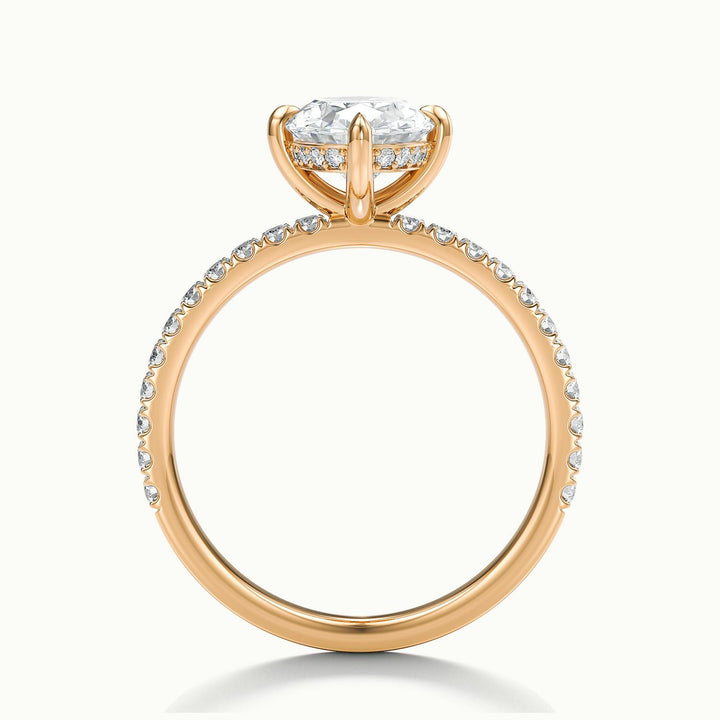 Secret Oval Solitaire Pavé Engagement Ring
