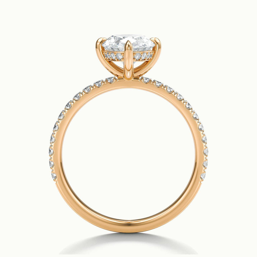 Secret Oval Solitaire Pavé Engagement Ring
