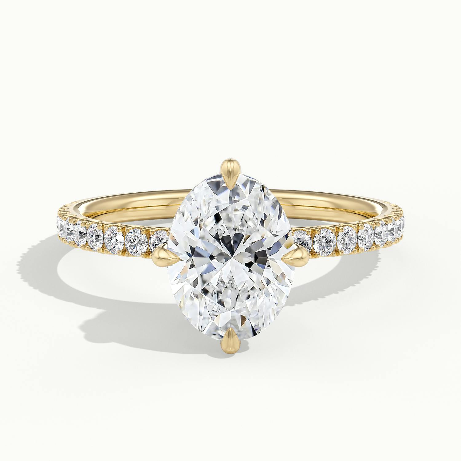 Secret Oval Solitaire Pavé Engagement Ring