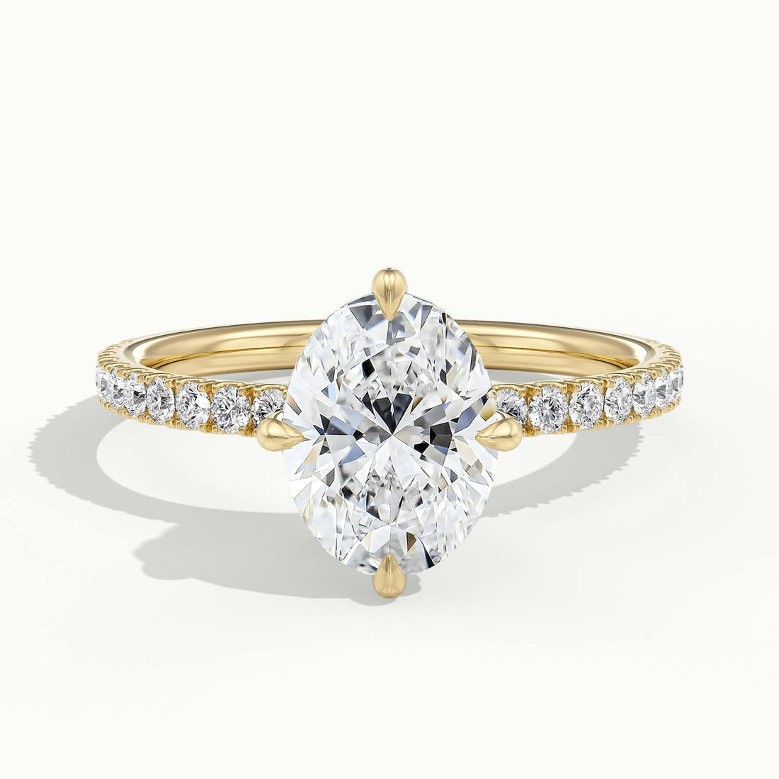 Secret Oval Solitaire Pavé Engagement Ring